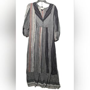 Universal Threads EUC XL Striped Black and Gray Women's Dress 22 PTP